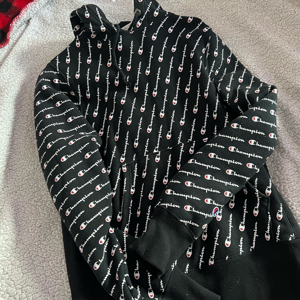 champion logo hoodie